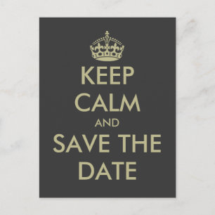 Mantenha calma, salve o cartão postal   Ouro faux