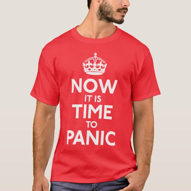 Mantenha calmo e continue a camisa da paródia (Frente)