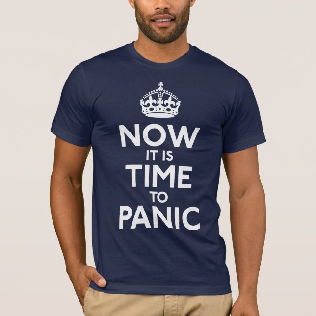 Mantenha calmo e continue a camisa da paródia (Frente)