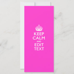 Mantenha Calmo Personalizado E Edite Texto Rosa-Qu