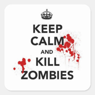 mantenha etiqueta calma e do matar dos zombis