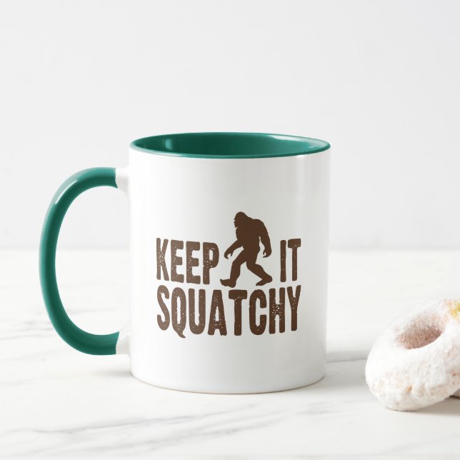 Mantenha-o caneca de café de Squatchy (Com Donut)