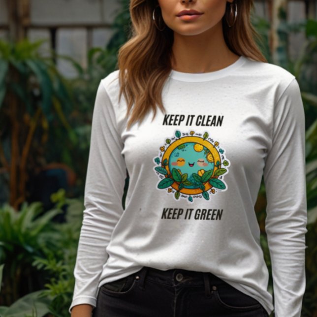 Mantenha-o limpo e verde | Suéter Básico Feminino (Criador carregado)