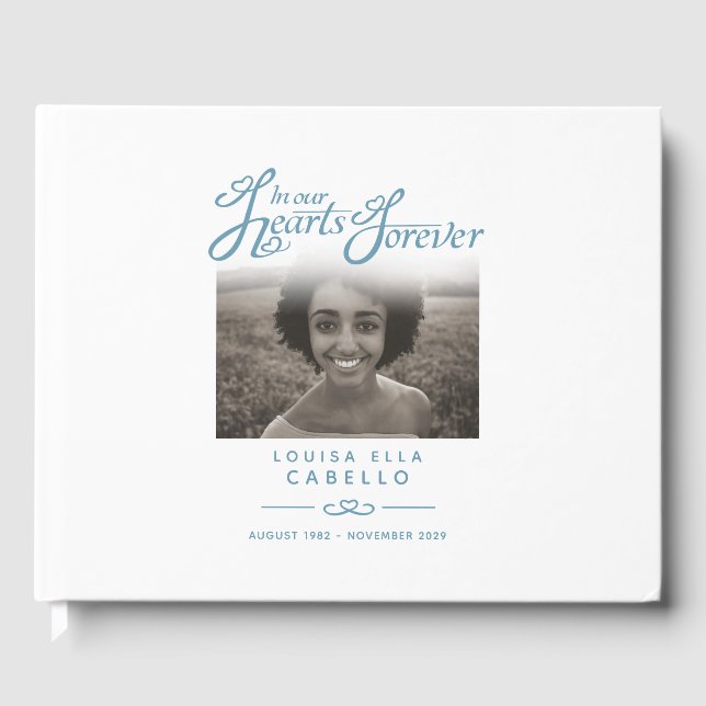 Mantenha o livro memorial em nossos corações azul  (Frente)