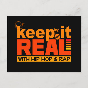 Mantenha-o real com cartão postal de hip hop