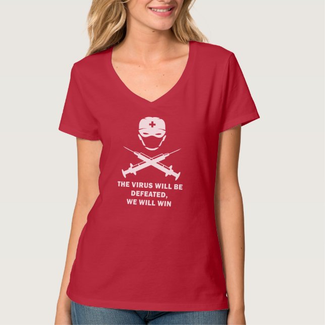 Mantenha ou crie sua própria camiseta com decote e (Frente)