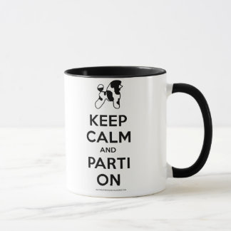 Mantenha Parti calmo na caneca da caniche