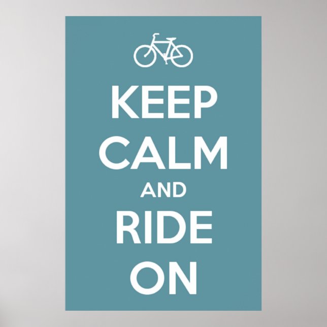 Mantenha-se calmo e ande no Poster azul (Frente)