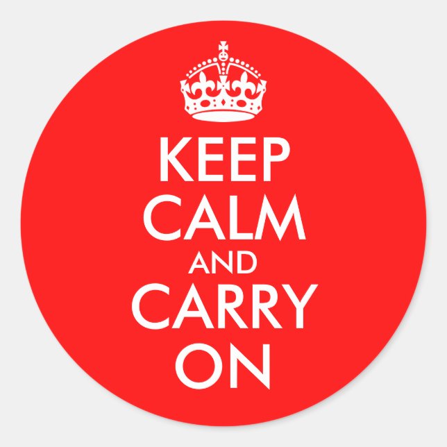 Mantenha-se calmo e continue com o adesivo (Frente)