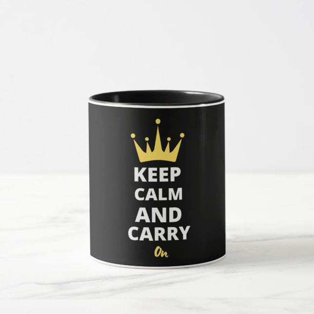Mantenha-Se Calmo E Mantenha-Se Na Caneca De Texto (Centro)