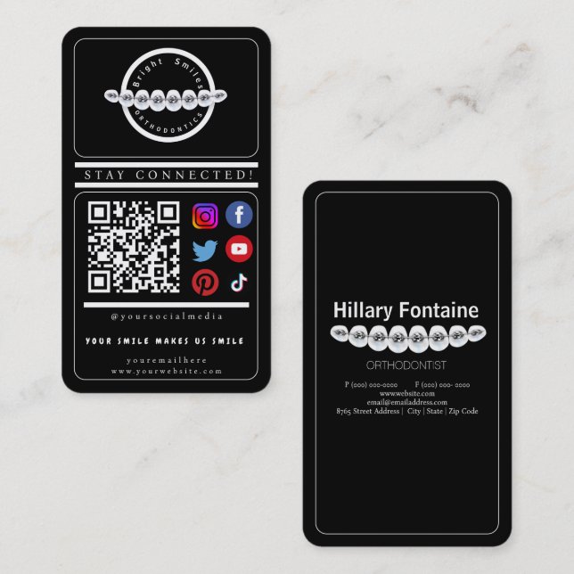 Mantenha-se conectado Cartão de visita de mídia so (Frente/Verso)