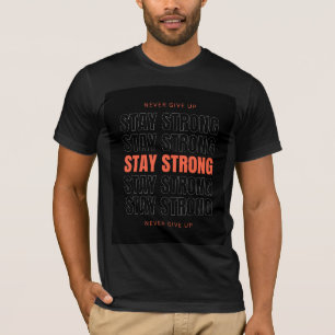 Mantenha-Se Forte Camisa Preta Para Homens