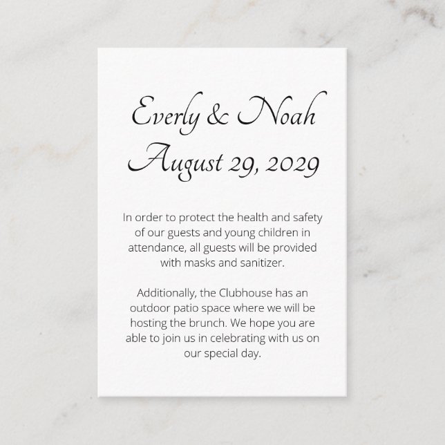 Mantenha-se seguro e cartões de informação (Frente)