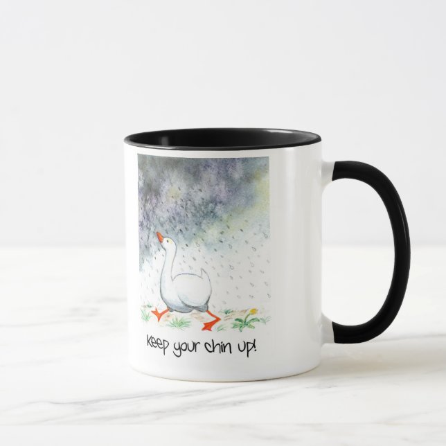 "Mantenha seu Chin acima!" Caneca da campainha (Direita)