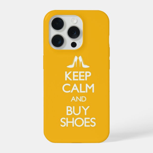 Manter a Calma e Comprar Sapatos Amarelo (Verso)