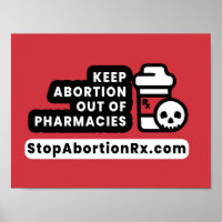 "Manter Aborto Fora" Poster 8,5x11" StopAbortionRx