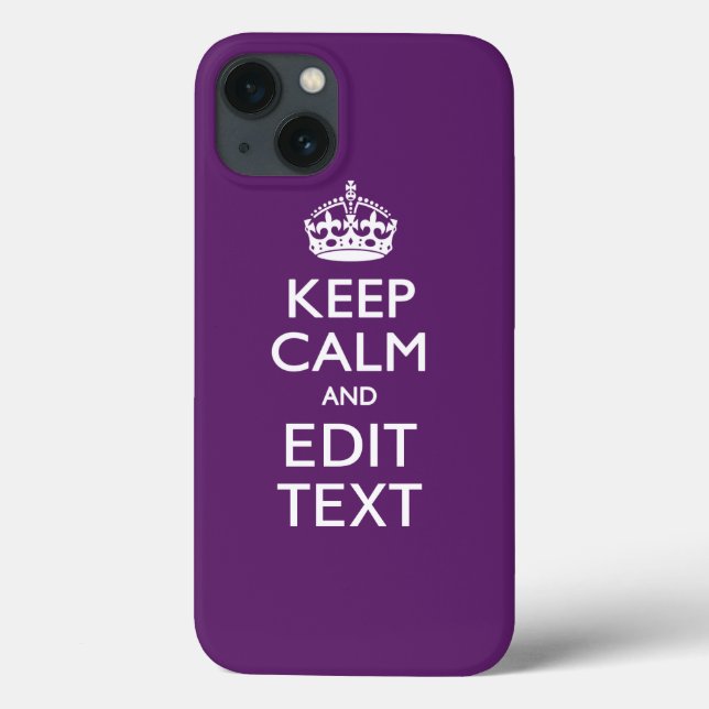 MANTER CALM Personalizado E Editar Texto em Roxo (Verso)