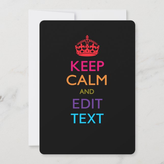 MANTER CALM Personalizado E Editar Texto Multicolo (Frente)