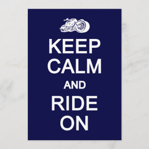 Manter Calm & Ride no convite / cartão, personali