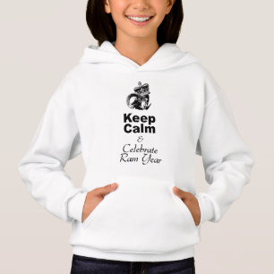Manter Calma Celebrar Crianças de Ano Ram Hoodie