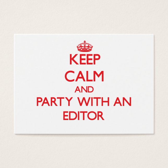 Manter calma e festejar com um editor (Frente)