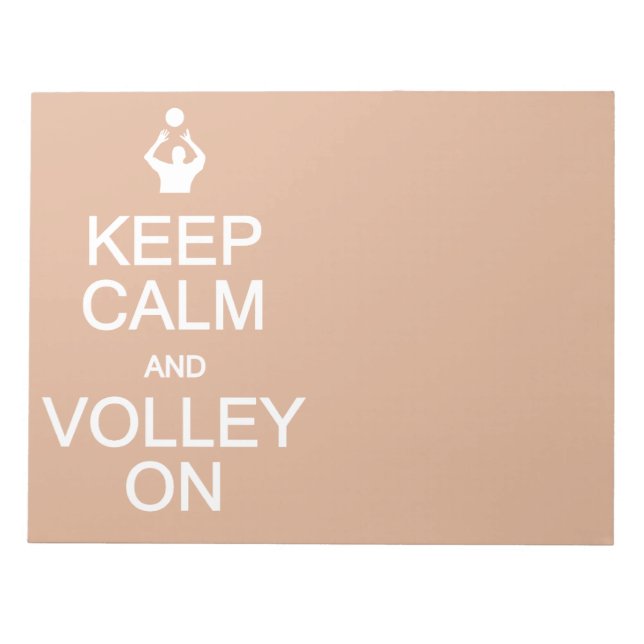 Manter Calma e Volley no bloco de notas personaliz (Frente)