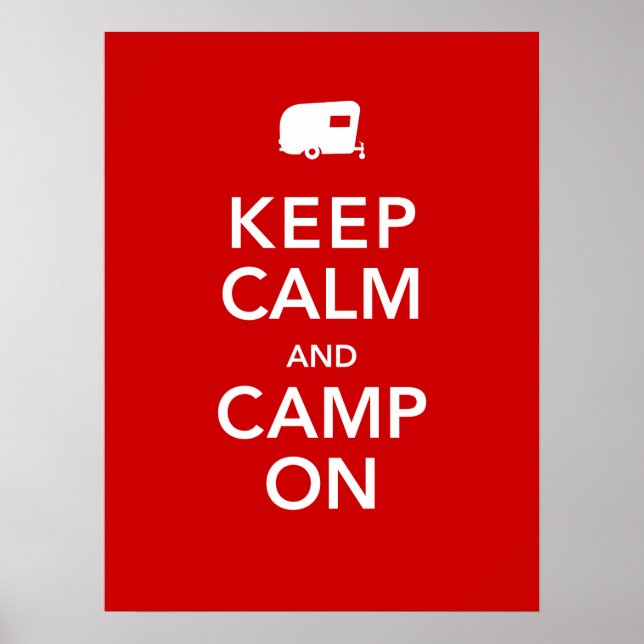 Manter Calmo e acampamento ligado - Poster RV (Frente)