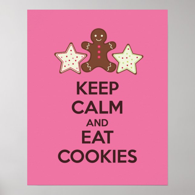 Manter Calmo e Comer Cookies Poster (Frente)