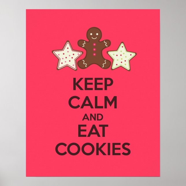Manter Calmo e Comer Cookies Poster (Frente)