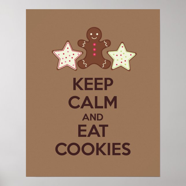 Manter Calmo e Comer Cookies Poster (Frente)