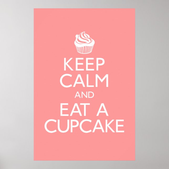 Manter Calmo e Comer Poster Cupcake (Frente)
