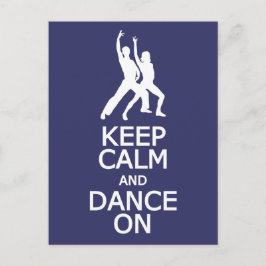 Manter Calmo e Dança no cartão postal personalizad