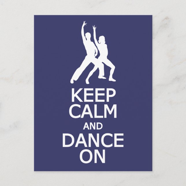 Manter Calmo e Dança no cartão postal personalizad (Frente)
