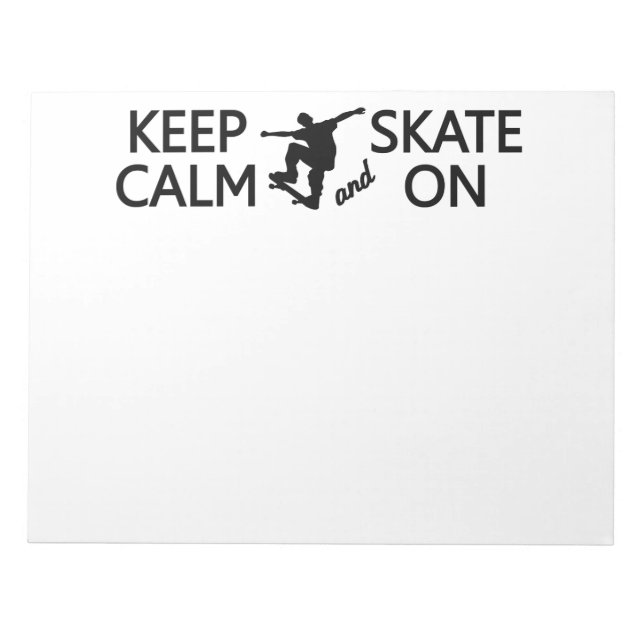 Manter Calmo e Skate no bloco de notas de cor pers (Frente)