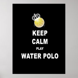 Manter Calmo Jogar Poster de Polo de Água - Preto