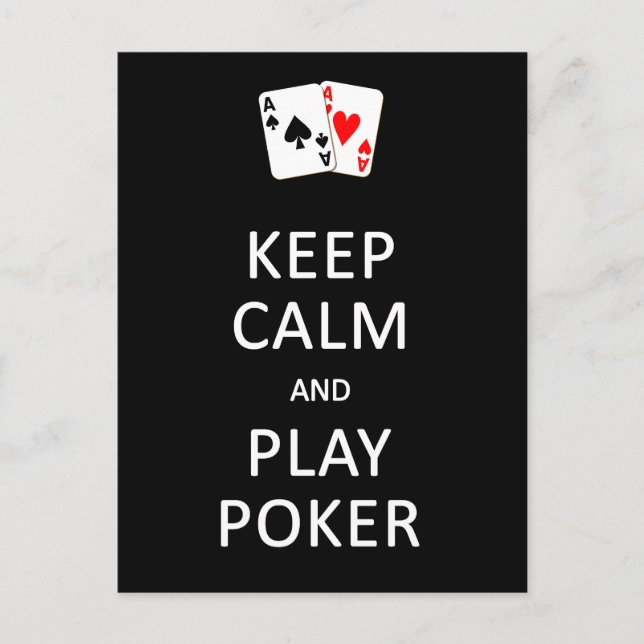 Manter cartão postal CALM & PLAY POKER, personaliz (Frente)