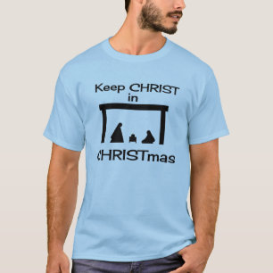 Manter CRISTO em Camisas e Vestuário de Natal