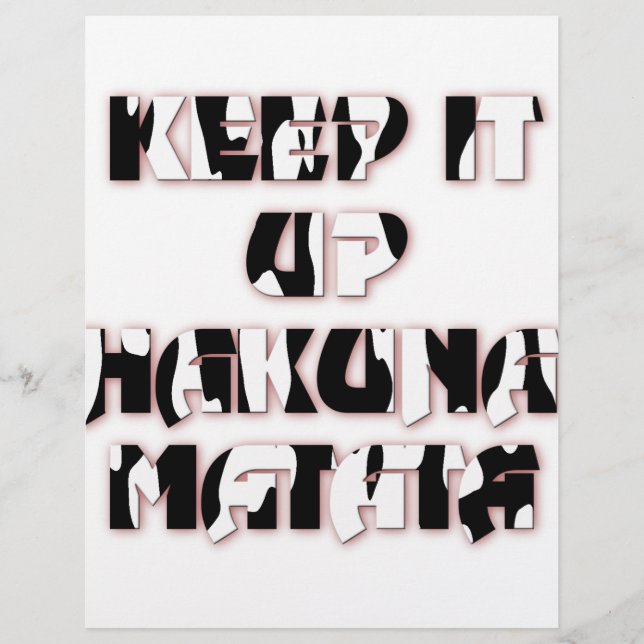 Manter Para Cima / Hakuna Matata Art Impressão (Frente)