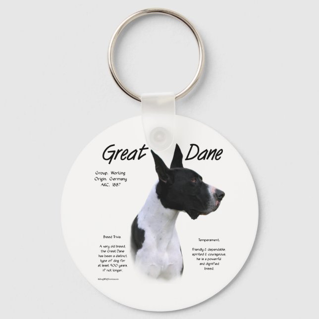 Mantle Great Dane Encontra o Chaveiro de Raça (Frente)
