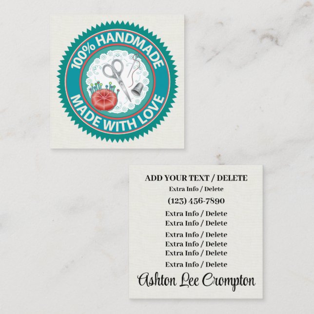 Manual com Cartão de Ocupação SQUARE de Amor (Frente/Verso)