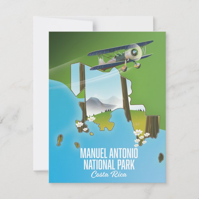 Manuel Antonio National Park, mapa da Costa Rica. (Frente)