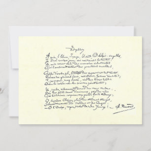 Manuscrito autografado do Cartão Voyelles (Rimbaud