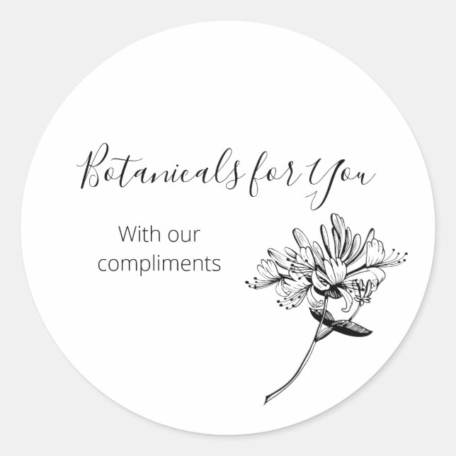 Manuscrito Botânico moderno e adesivo de Honeysuck (Frente)