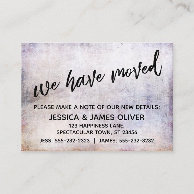 Manuscrito Casual Movemos Cartão Grunge Bonito (Frente)