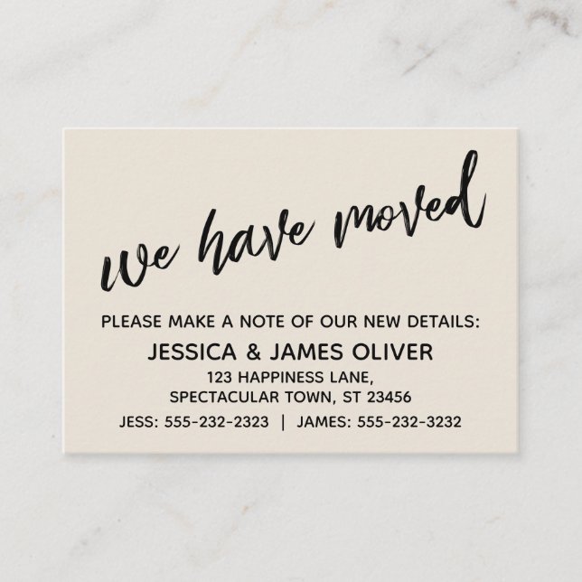 Manuscrito Casual Simples Movimentamos Cartão de C (Frente)