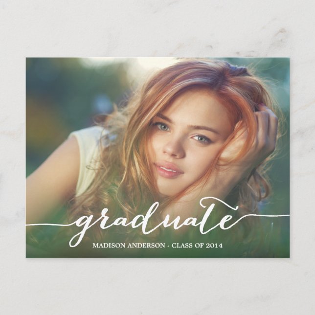 Manuscrito | Convite de Cartão-postal de Graduação (Frente)