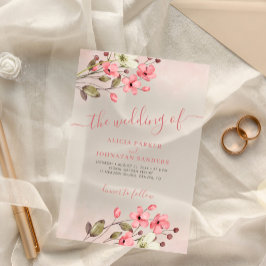 Manuscrito elegante de cor rosa-d-água boho casame