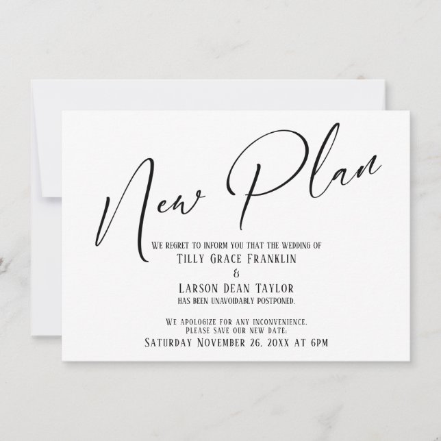 Manuscrito Elegante Novo Plano Simples Anúncio (Frente)