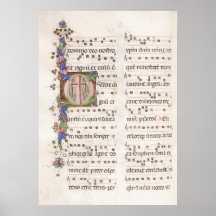 Manuscrito iluminado de Música Medieval | POSTER