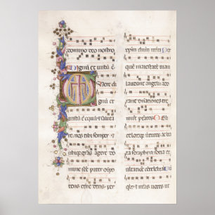 Manuscrito iluminado de Música Medieval   POSTER